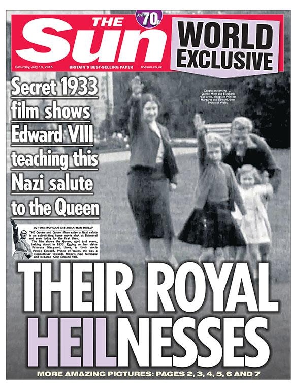 queen doing nazi salute